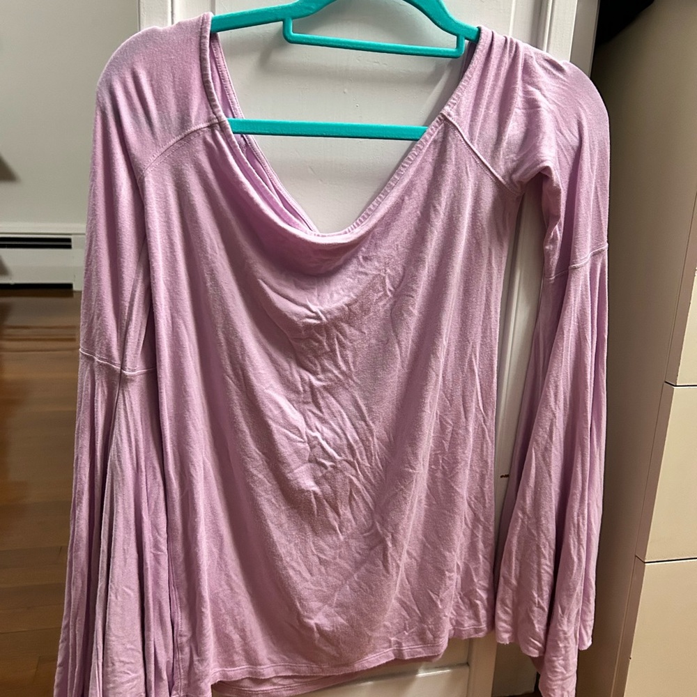 Free People Off the Shoulder Top in Lavender